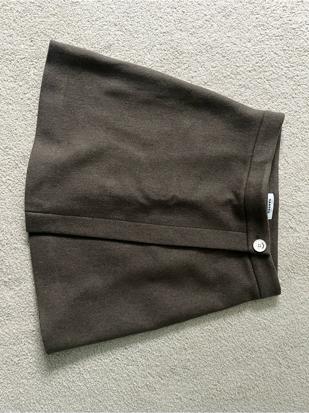 Sandro Brown A-Line Skirt with Front Tab